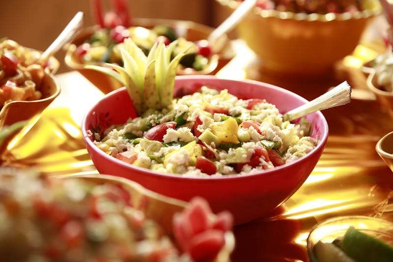 Al Pastor Tacos with pineapple and cilantro